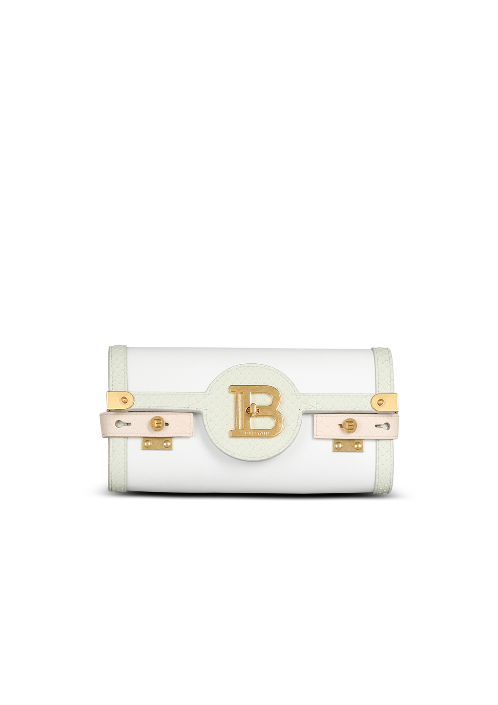 B-Buzz 23 clutch bag in smooth leather and python leather, multicolor, hi-res