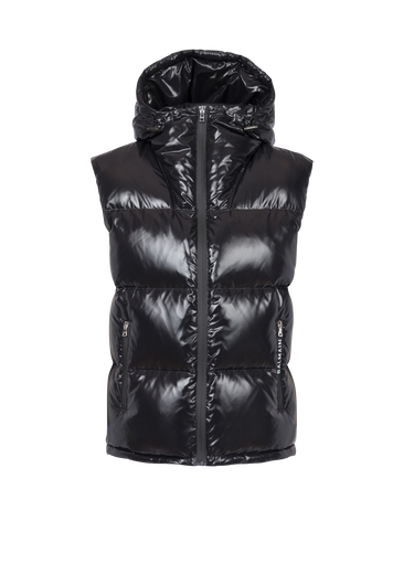 Hooded nylon quilted vest
