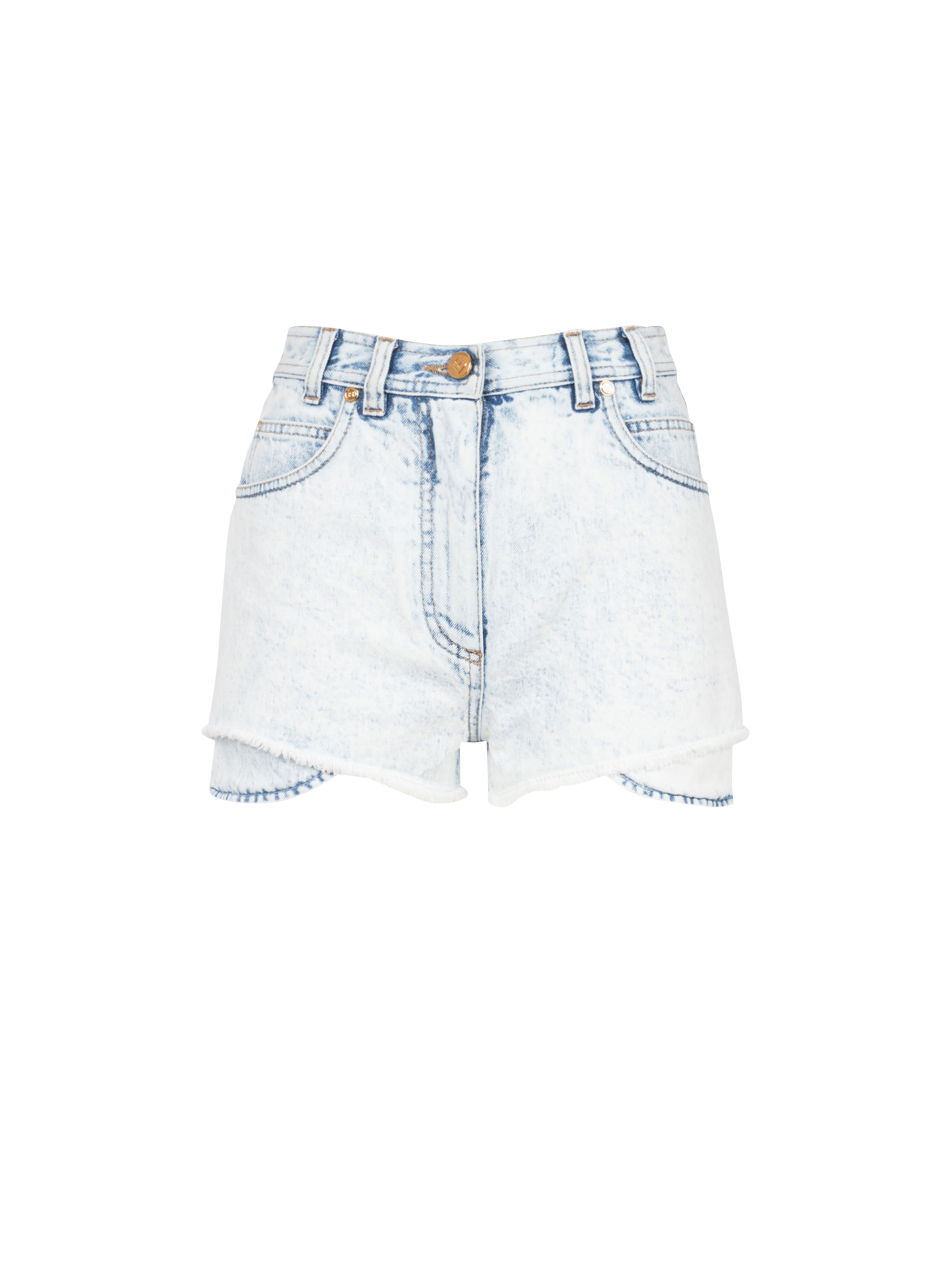 HIGH SUMMER CAPSULE- Denim high-waisted shorts, blue