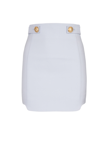 Short wool skirt with gold buttons